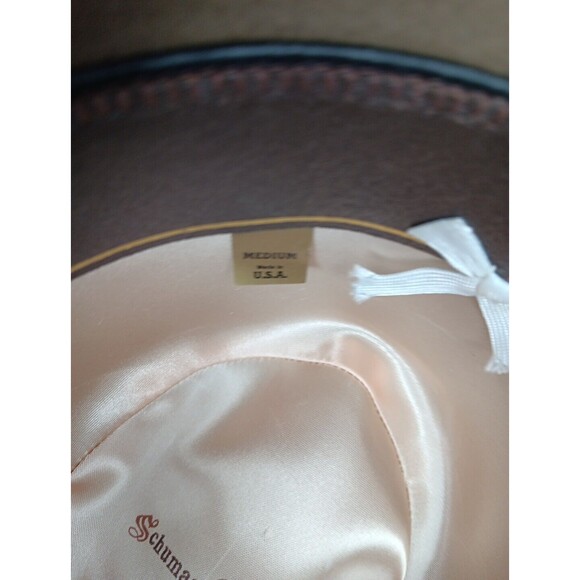 Vintage Schuman Sullivan Of New Haven Hat Olive Medium Green Leather Made In USA - Picture 6 of 7